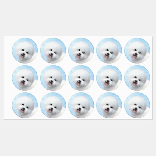 Bichon Frise Painting _ Cute Original Dog Art Labels