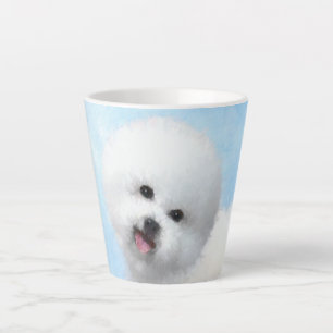 Bichon Frise Painting - Cute Original Dog Art Latte Mug
