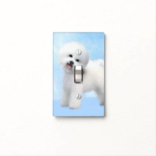 Bichon Frise Painting _ Cute Original Dog Art Light Switch Cover
