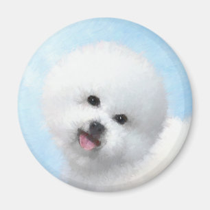 Bichon Frise Painting - Cute Original Dog Art Magnet
