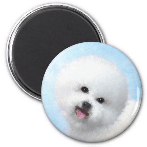 Bichon Frise Painting _ Cute Original Dog Art Magnet