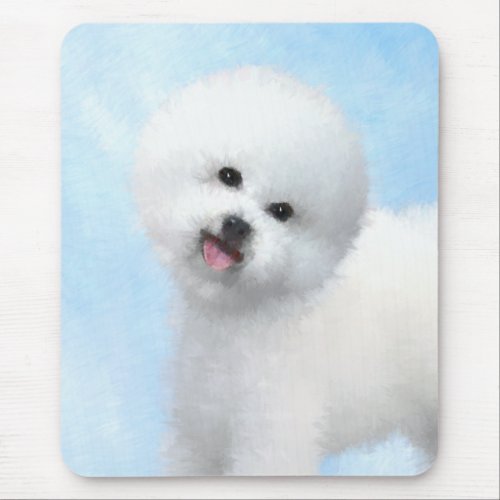 Bichon Frise Painting _ Cute Original Dog Art Mouse Pad
