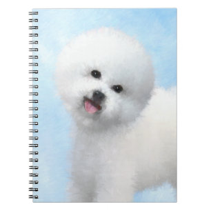 Bichon Frise Painting - Cute Original Dog Art Notebook