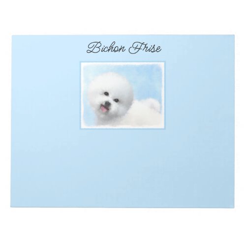 Bichon Frise Painting _ Cute Original Dog Art Notepad