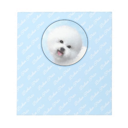 Bichon Frise Painting _ Cute Original Dog Art Notepad