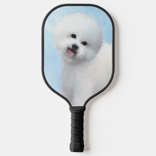 Bichon Frise Painting _ Cute Original Dog Art Pickleball Paddle