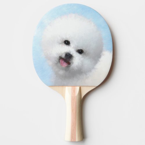 Bichon Frise Painting _ Cute Original Dog Art Ping Pong Paddle