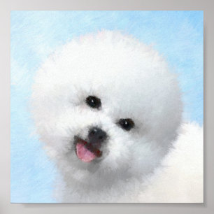 Bichon Frise Painting - Cute Original Dog Art Poster