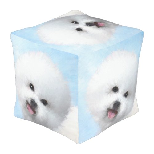 Bichon Frise Painting _ Cute Original Dog Art Pouf