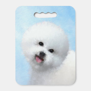 Bichon Frise Painting - Cute Original Dog Art Seat Cushion