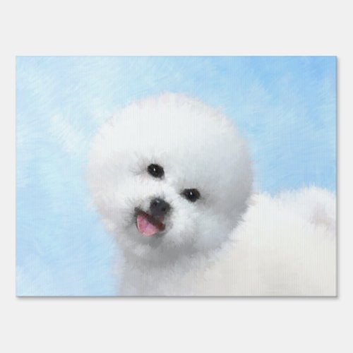 Bichon Frise Painting _ Cute Original Dog Art Sign