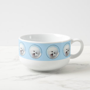 Bichon Frise Painting - Cute Original Dog Art Soup Mug
