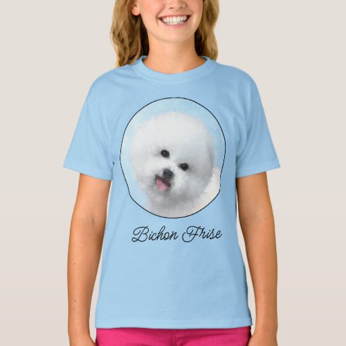 Bichon Frise Painting _ Cute Original Dog Art T_Sh T_Shirt