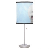 Bichon Frise Painting - Cute Original Dog Art Table Lamp (Left)