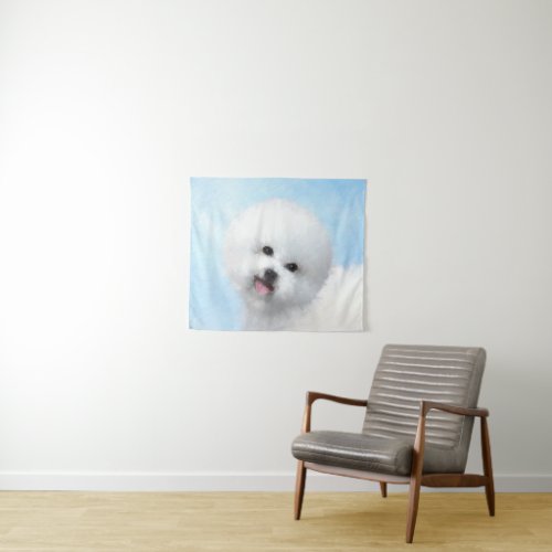 Bichon Frise Painting _ Cute Original Dog Art Tapestry