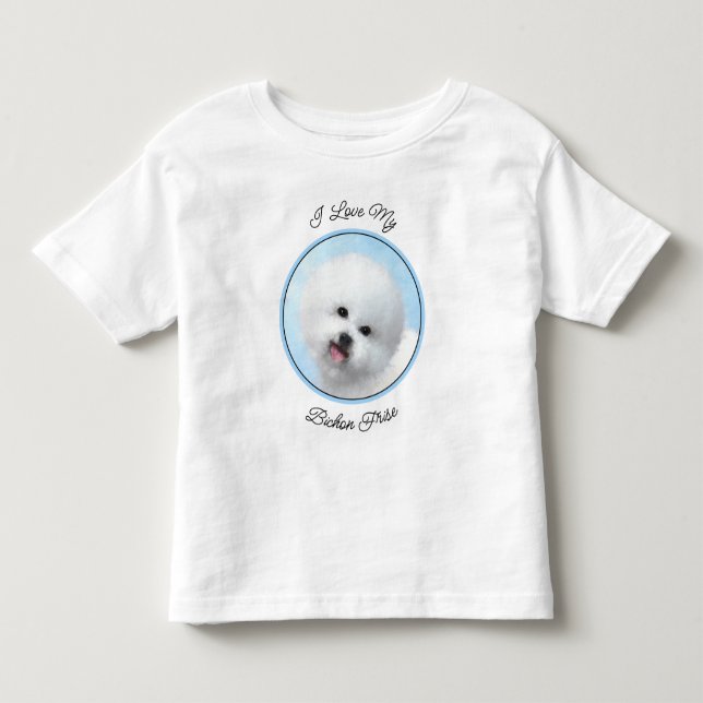 Bichon Frise Painting - Cute Original Dog Art Toddler T-shirt (Front)