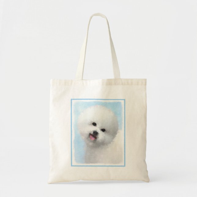 Bichon Frise Painting - Cute Original Dog Art Tote Bag (Front)