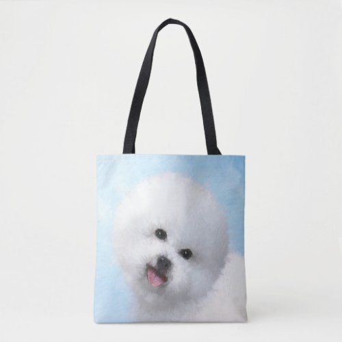 Bichon Frise Painting _ Cute Original Dog Art Tote Bag