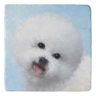 Bichon Frise Painting - Cute Original Dog Art Trivet