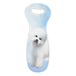 Bichon Frise Painting - Cute Original Dog Art Wine Bag