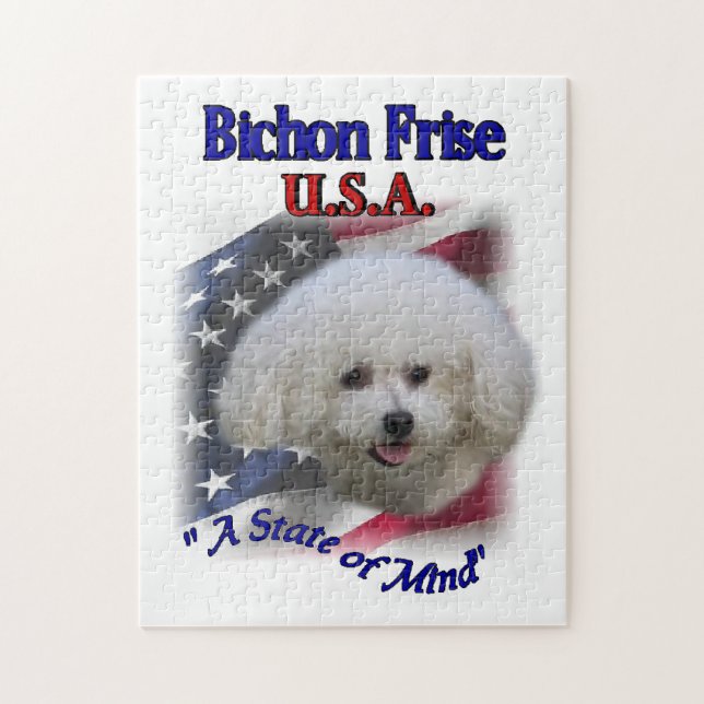Bichon Frise Patriotic Jigsaw Puzzle (Vertical)