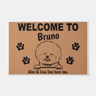 Bichon Frise Personalized Door Mat Doormat