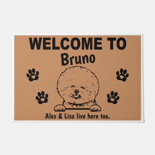 Bichon Frise Personalized Door Mat Doormat 