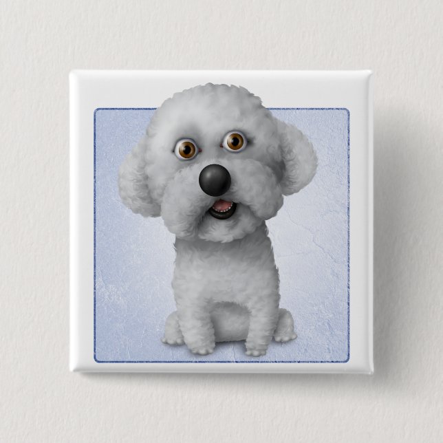 Bichon Frise Pinback Button (Front)