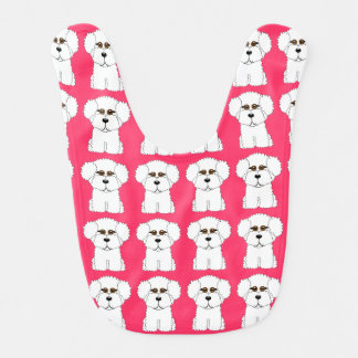Bichon Frise Pink Baby Bib