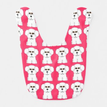 Bichon Frise Pink Baby Bib by totallypainted at Zazzle