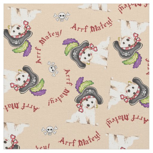 Bichon Frise Pirate Fabric