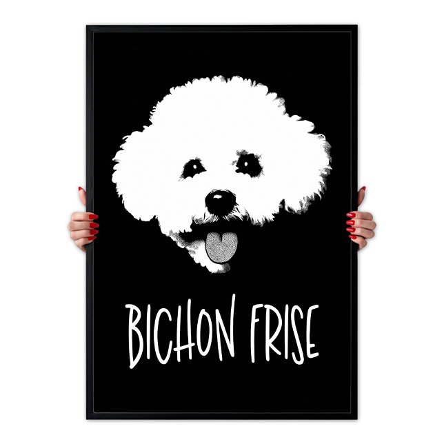 Bichon Frise Pop Art Minimalist Chic Black & White Poster (Bichon Frise Pop Art Minimalist Chic Black & White Poster)
