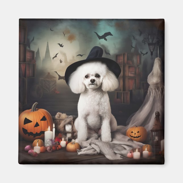 Bichon Frise Pumpkins Halloween Scary Magnet (Front)