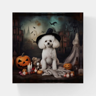 Bichon Frise Pumpkins Halloween Scary Paperweight