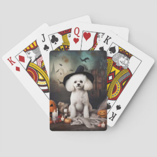Bichon Frise Pumpkins Halloween Scary Poker Cards