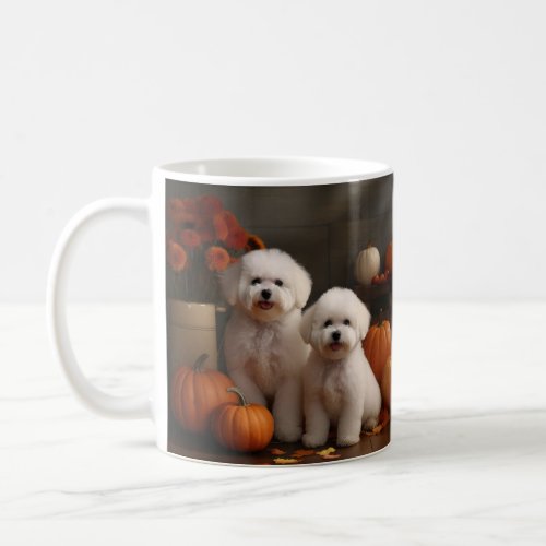 Bichon Frise Puppy Autumn Delight Pumpkin  Coffee Mug