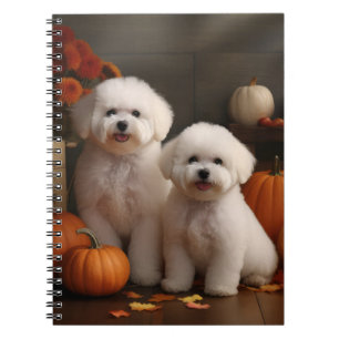 Bichon Frise Puppy Autumn Delight Pumpkin Notebook