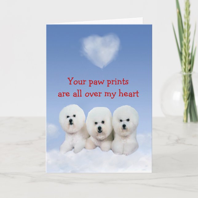 Bichon Frise Puppy Love Card (Front)