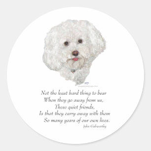 Bichon Frise Rainbow Bridge Classic Round Sticker