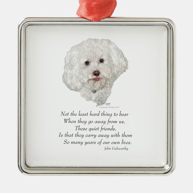 Bichon Frise Rainbow Bridge Metal Ornament (Front)