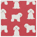 Bichon Frise red dog christmas Fabric