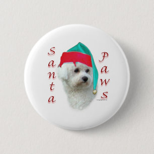 Bichon Frise Santa Paws Button