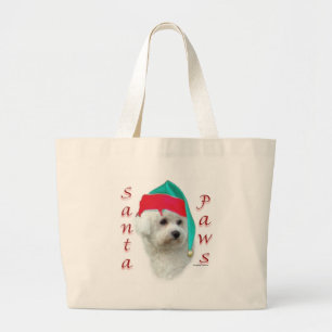 Bichon Frise Santa Paws Large Tote Bag