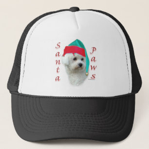 Bichon Frise Santa Paws Trucker Hat