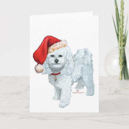 Bichon Frise Santas Helper Card