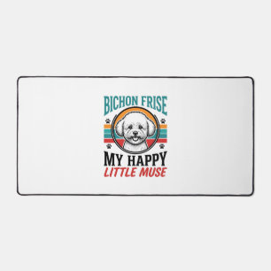 Bichon Frise Shirt Vintage Spirit Dog Art_1 Desk Mat