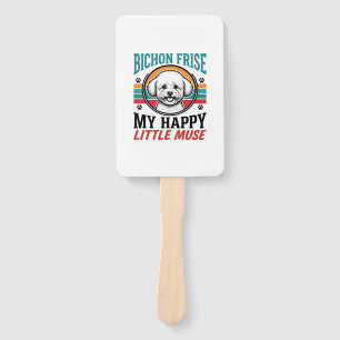 Bichon Frise Shirt Vintage Spirit Dog Art_1 Hand Fan