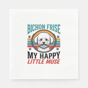 Bichon Frise Shirt Vintage Spirit Dog Art_1 Napkins