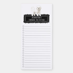 Bichon Frise Shopping List  Magnetic Notepad