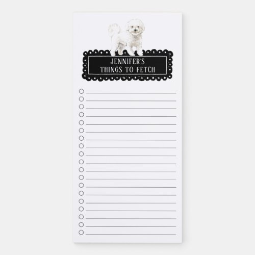Bichon Frise Shopping List  Magnetic Notepad